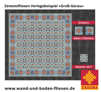 ZF-1011_Zementfliese-Rosette_blau-creme-rot_maurisch_Milan_Verlegebeispiel-Groß-Gerau